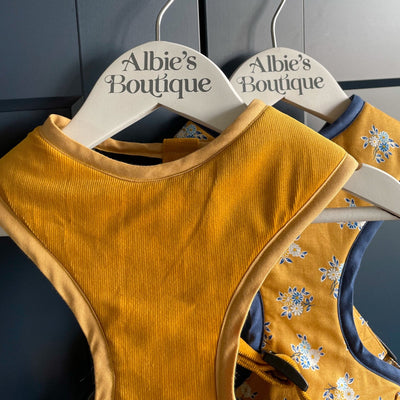 Mustard Yellow Corduroy Soft Dog Harness