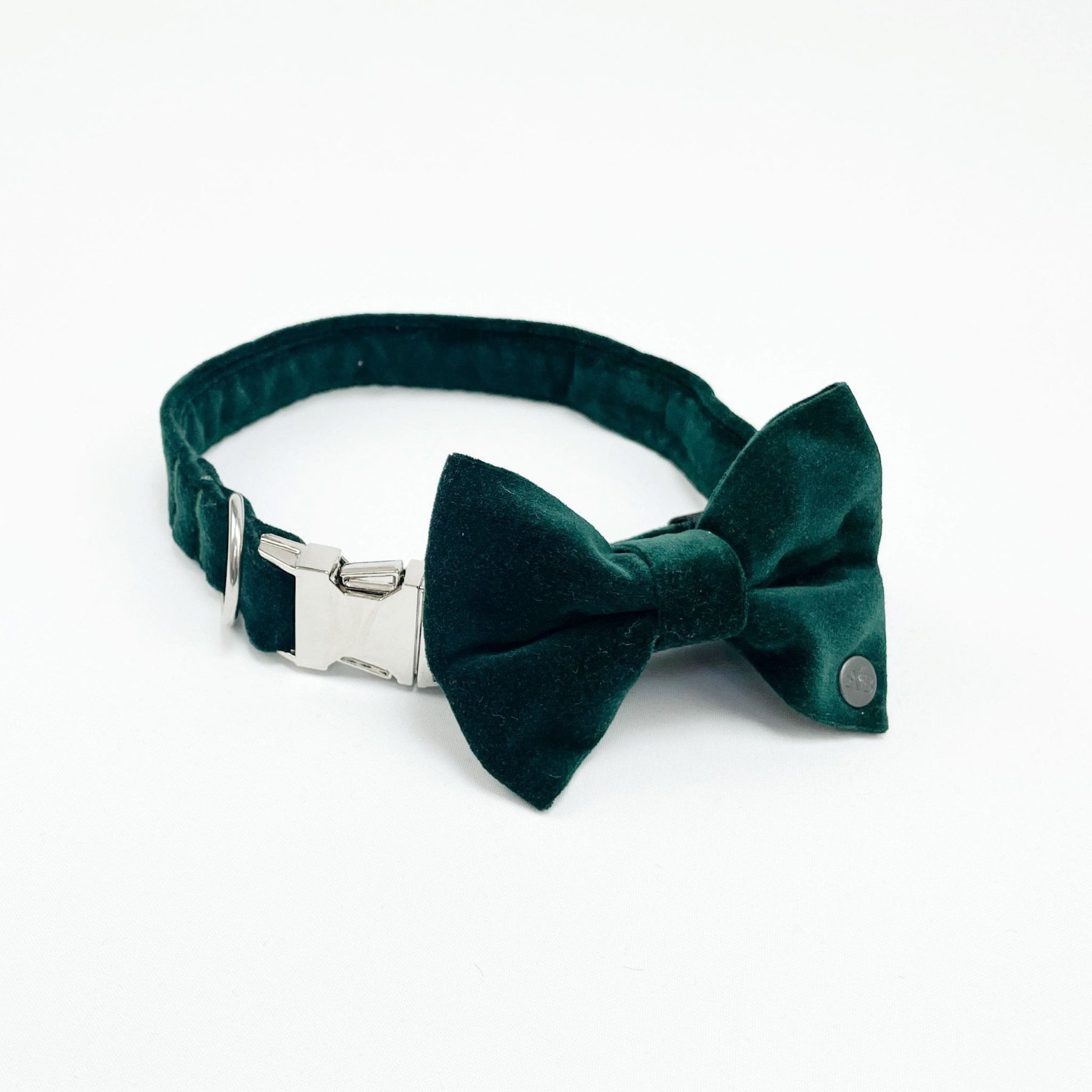 ARING PET Dog Collars with Bowtie-Velvet Dog Bow tie Collar, Adjustable  Dark Green Dog Collar